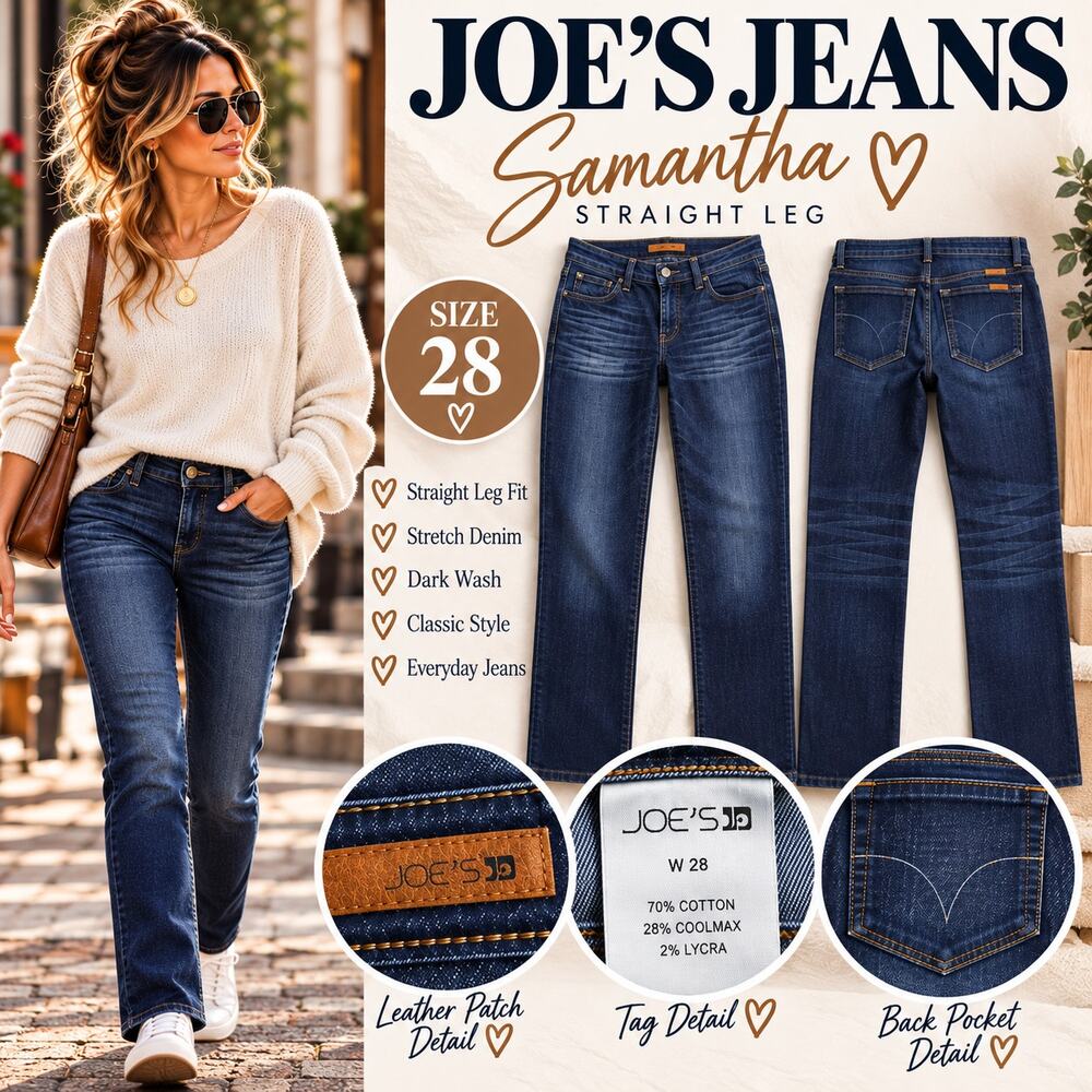Joe's Jeans Samantha Women's Size 28 Dark Wash Stretch Straight Leg Denim